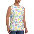 thumbnail image 2 of JUNZAN Hand Drawn Colored Hearts Men's Sleeveless T Shirts,Sleeveless Muscle Shirts,Sizes S-3XL, 2 of 8