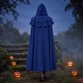thumbnail image 6 of Medieval Hooded Cloak, Wizard Cosplay, Wizard Costume, Witch Costume Cloak, Historical Cape, Renaissance Hooded Cloak for Women Men, Adult Medieval Cape With Hood, Viking Cloak, Blue S, 6 of 6