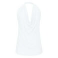 thumbnail image 5 of Vmvidoty Women Halter Top Sexy Backless Tank Tops Cowl Neck Summer Going Out Outfits Cami Tops White XXL, 5 of 7