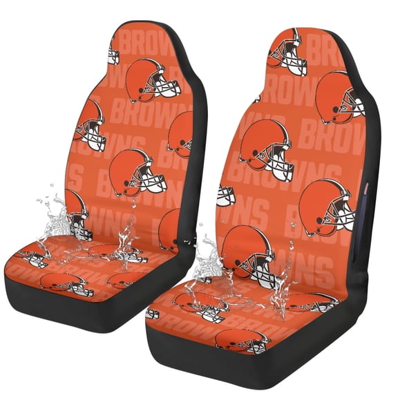 Psesaysky Polyester Car Seat Cover Set with Football Helmet Pattern, 2 Piece Elastic Interior Accessories for SUV and Van for Men and Women