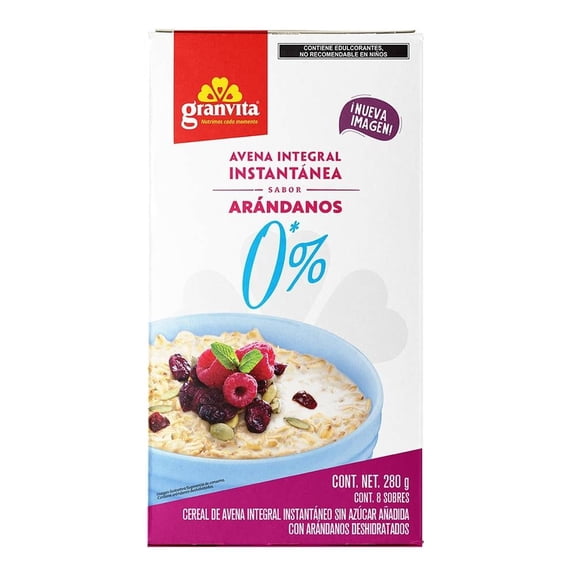 Avena integral Granvita integral sabor arándanos 8 sobres de 35 g c/u