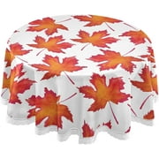 SKYSONIC 60" Autumn Round Tablecloth Fall Maple Leaves Washable Polyester Table Cloth Decorative Table Cover for Wedding Party Dining Banquet
