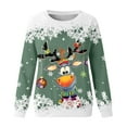 thumbnail image 3 of SonxaHe Big Girl' Christmas Sweatshirt Reindeer Print Long Sleeve Cozy Stylish Winter Holiday Party Loose Sweatshirts Green,Sized 13-14, 3 of 3