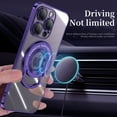 thumbnail image 3 of ELEHOLD Plating Case for iPhone 14 Pro Max 6.7",Transparent Clear Back Magnetic Compatible with MagSafe Charging Foldable Kickstand Shockproof Anti-Yellowing Case,Lightpurple, 3 of 6
