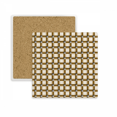 

Fabric Flax Knit Brown Square Coaster Cup Mat Mug Subplate Holder Insulation Stone