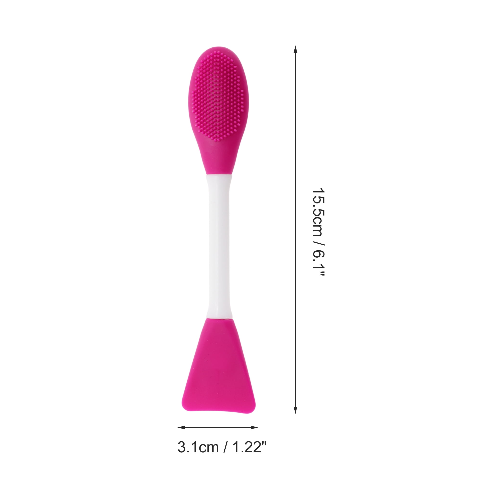 Unique Bargains Smooth Double-headed Facial Mask Brush 2 Pcs Rose Red