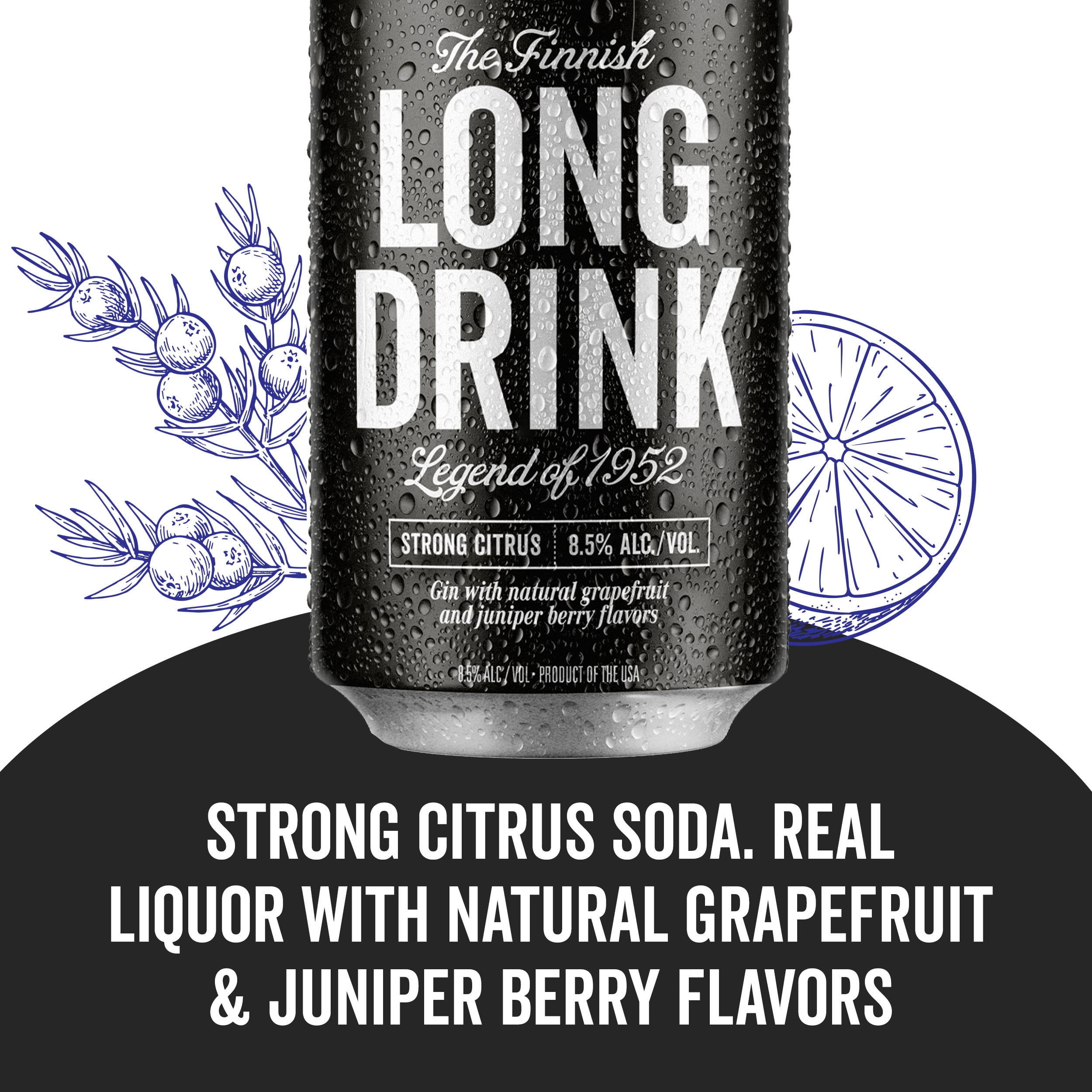 The Finnish Long Drink Strong Citrus Cocktail, 6 pack 355 ml Cans, ABV 8.50%