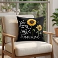 thumbnail image 4 of 16x16 Pillow Covers Set of 2, Sunflowers Square Throw Pillow Covers for Couch/Sofa/Living Room, Modern Bee You Are My Sunshine Black Decorative Soft Pillowcases for Couch Throw Pillows, 4 of 9