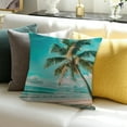 thumbnail image 3 of FCXZI Throw Pillow Cover Palm Tree Beach Sky Linen Home Decor 20x20in, 3 of 5