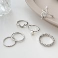 thumbnail image 3 of Alloy Finger Rings Fashion - 6PCS Faux Pearl Joint Rings Snake Ring Midi Rings, 3 of 6