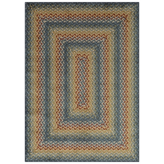 Maples Rugs Marion Bohemian Braided-Style Print Low Pile, Non-Slip, Pet-Friendly Indoor Rug, 5' x 7', Multi-Color