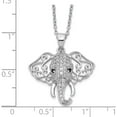 thumbnail image 2 of Sterling Silver Cheryl M Rh-P Black White Cz Elephant Necklace (18 X 23) Made In China qcm1288-18, 2 of 5