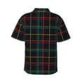 thumbnail image 3 of Bixox Men's Hawaiian Shirts Men's Buffalo Plaid Dark Green Print Short-Sleeve Shirt-Medium, 3 of 8
