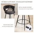 thumbnail image 4 of 28inch Bar Stools Set of 3, Counter Height Bar Stools, 360°Swivel Suede Fabric Stool Chairs with Woven Back and Footrest for Kitchen Island, Cafe, Pub, Bar Counter, 4 of 8