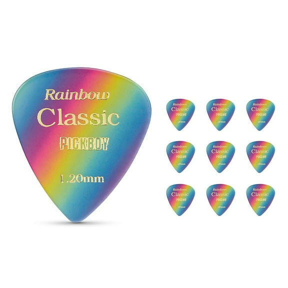 Pickboy Vintage Pick, Rainbow, Cellulose, 1.20mm, 10 picks