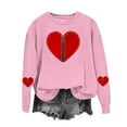 thumbnail image 5 of successthop Zip Up Sweatshirt No Hood Women Heart Casual Crewneck No Hood Clothes Long Sleeve Outfits Vacation Tops S, 5 of 6