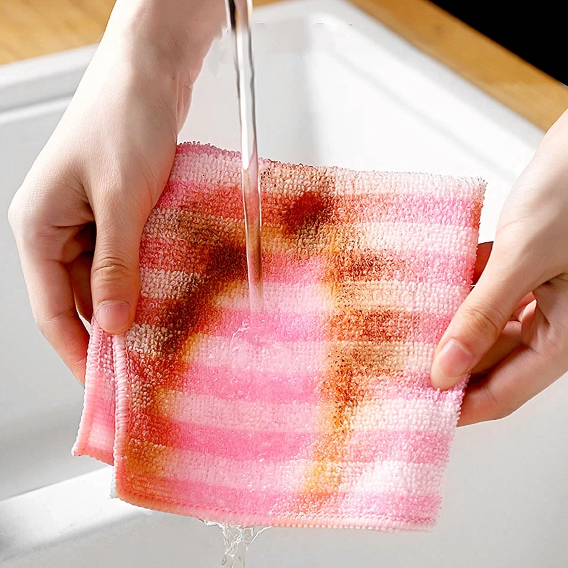 BUTTERFLY- 5Pcs Dish Rag Cleaning No Fading Absorbent Wash Towel Bathroom Accessories