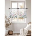 thumbnail image 4 of Pink Blue Spring Floral Semi Sheer Curtains 54 Inch Length 2 Panels Set, Watercolor Elegant Botanical Sheer Kitchen Curtain Privacy Voile Window Curtain for Living Room Bedroom Rod Pocket Drapes, 4 of 7