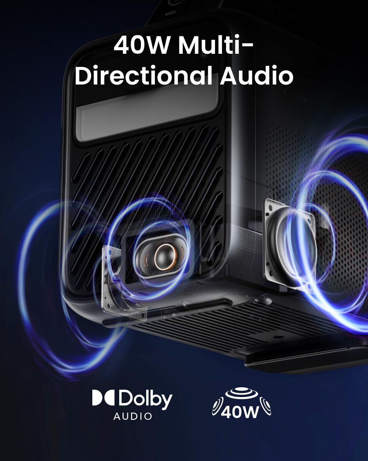 Nebula Mars 3 Bluetooth 1080p 4K DLP Mini Projector, Black, with Remote