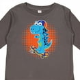 thumbnail image 4 of Inktastic Skateboard Dinosaur for Boys Boys Long Sleeve Toddler T-Shirt, 4 of 5