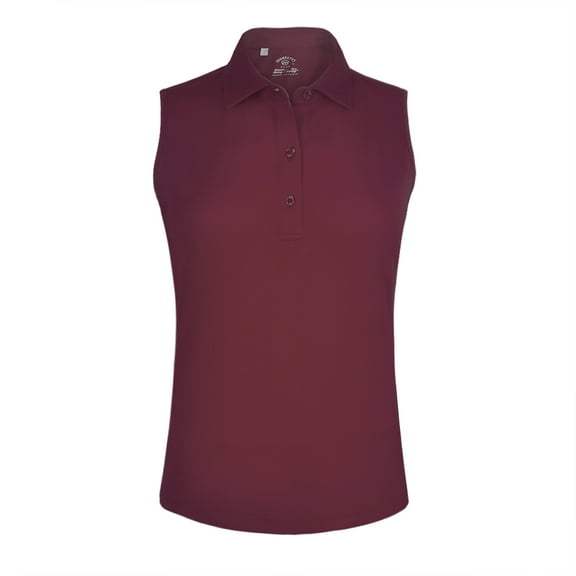 Monterey Club Women's Microfiber Tailored Collar Solid Sleeveless Golf Polo Shirt #4063