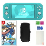 Nintendo Switch Lite in Turquoise with Pokemon Sword and Accessories