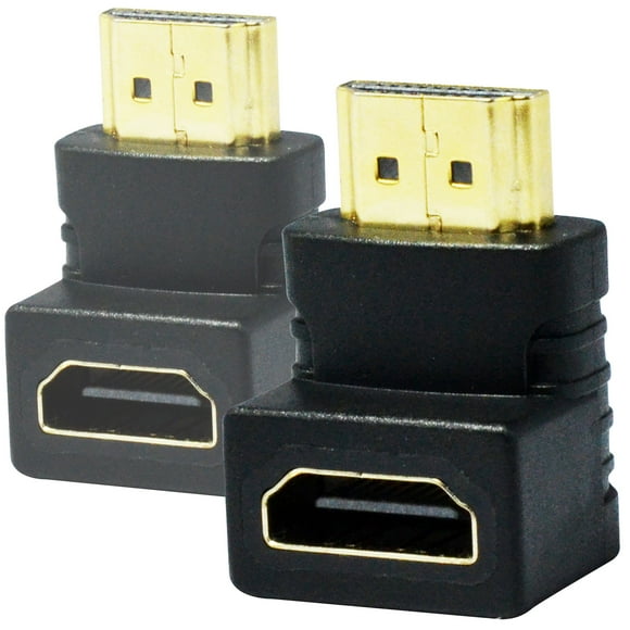HDMI Male to Female 90 Degree Adapter, Pack of 2