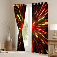 thumbnail image 3 of Manfei Starburst Light Kitchen Curtains, Geometric Black Out Curtains Pack of 2 (42x63 Each), Red and Yellow, 3 of 6