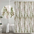 thumbnail image 5 of Green Pink Weeping Eucalyptus Shower Curtain, Waterproof Shower Curtains for Bathroom, Spring Summer Farmhouse Leaves Washable Fabric Bathtub Curtain Set Bath Decor with 12 Hooks Stall 36"x72", 5 of 8