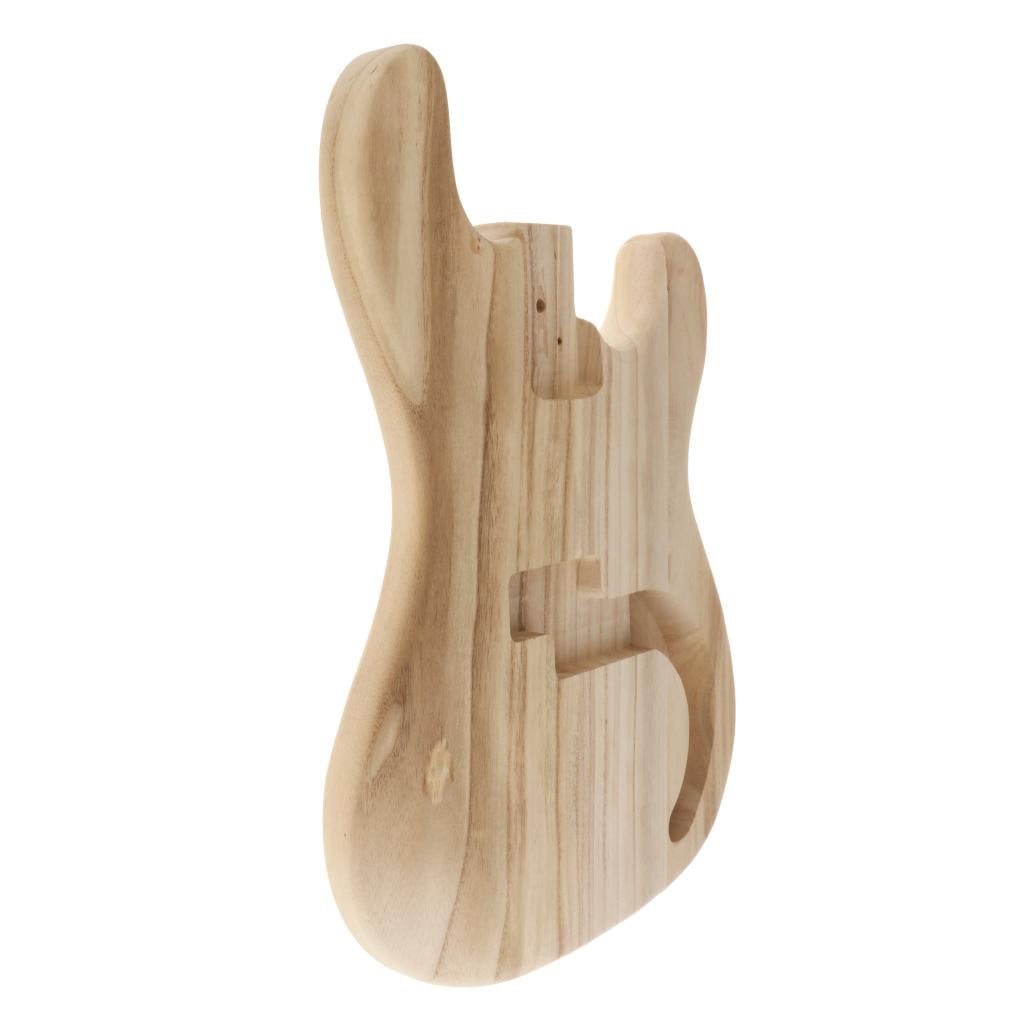 LeeQinersw Unfinished Electric Bass Body Solid Maple Wood Blank Bass Body Barrel for PB Guitars DIY Parts