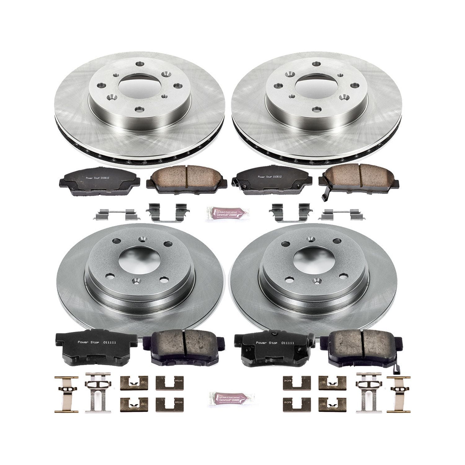 Power Stop Front and Rear Stock Replacement Brake Pad and Rotor Kit KOE1034