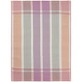 thumbnail image 2 of Unique Loom Outdoor Striped Collection Area Rug - Dash (2'  x 3' 1" Rectangle Pink and Lavender/Ivory), 2 of 9