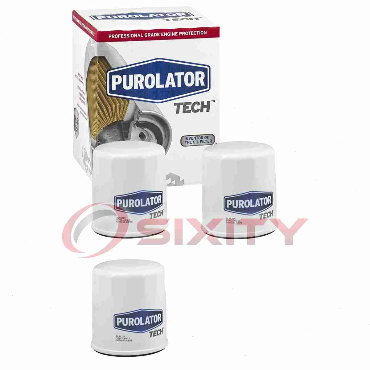 Purolator TECH TL14612 Motor Oil FIlter Fits Various Cars, 3 Pack
