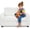White, variant on Costzon Kids Couch, 2 seat Toddler Armrest Chair w/Teddy Fleece Upholstery & Solid Wooden Frame, Double seat Children's Sofa for Preschool, Bedroom, Playroom, Daycare, Ideal Gift for Girls Boys
