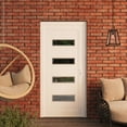 thumbnail image 2 of Front Exterior Prehung Metal-Plastic Door Frosted Glass | Manux 8113 White Silk | Office Commercial and Residential Doors Entrance Patio Garage W36x80 Left-hand, 2 of 5