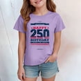 thumbnail image 2 of Staki American Girl Brand Girl American Flag Shirts 4th of July Shirt Cotton Short Sleeve Tees 2-14Y(Purple,11-12 Years), 2 of 5
