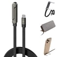 thumbnail image 4 of 2-in-1 Invisible Phone Holder Charger Cable, 240W Braided Fast Charging USB-C Cable with Built-in Adjustable Stand for Gaming, Streaming, and Hands-Free Use, 4 of 5