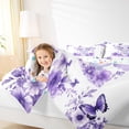 thumbnail image 4 of jejeloiu Cute Elephant Bedding Comforter Set,Zoo Animal Twin Comforter Sets,Purple Flower Butterflies Bedding Set For Boys Girl,Super Cozy Room Decor Reversible,2pcs, 4 of 8