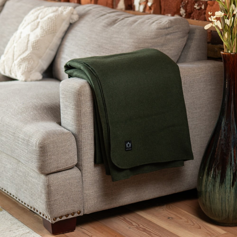Arcturus Lake Tahoe Wool Bed Blanket - Queen Size (90"x 96") - Thick, Washable, Large Wool Blanket