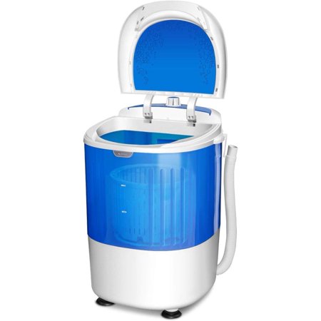 COSTWAY Portable Mini Washing Machine with Spin Dryer, Washing Capacity 5.5lbs, Electric Compact Machines Durable Design Energy Saving, Rotary Controller, Laundry Washer for Home Apartment RV, Blue