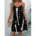 thumbnail image 6 of Womens Summer Dress Spaghetti Strap Casual Printed Dress Boho Floral Beach Sundress Black XL, 6 of 9