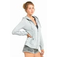 thumbnail image 2 of Sofra Women's Cotton Comfort Zip Up Hoodie Jersey Sweater - Heather Gray - XL, 2 of 4