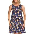 thumbnail image 1 of Fotbe Gnomes And Houses Vestido de Verano sin Mangas para Mujer – Vestido Midi Línea A, Estilo Camiseta Floral, Vestido Playero Casual y Fluido, 1 of 7