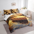 thumbnail image 2 of Feelyou Sunrise Glow River Wooden Boat Scenery Twin Bedding Sets for Men Adults, Lake Outdoor Nature Bedding Comforter Set, Reversible, 7pcs, 2 of 7