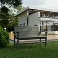 thumbnail image 2 of Wildridge Classic Bench, Dark Gray - Outdoor Weather Resistant Poly Lumber Bench for Patio, Deck, Garden, 2 of 4