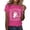 Wine, variant on JULMCOMO Breast Cancer Awareness Shirts for Women Crew Neck Breast Cancer Pink Ribbon Trendy T Shirts Short Sleeve Loose Fit Cute Graphic Tees Deep Red L