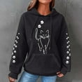 thumbnail image 2 of COMVALUE Womens Hoodies Cute Cat Print Pullover Sweaters With Pockets Oversized Casual Sweatshirts Fall Long Sleeve (Black, 4xl), 2 of 6