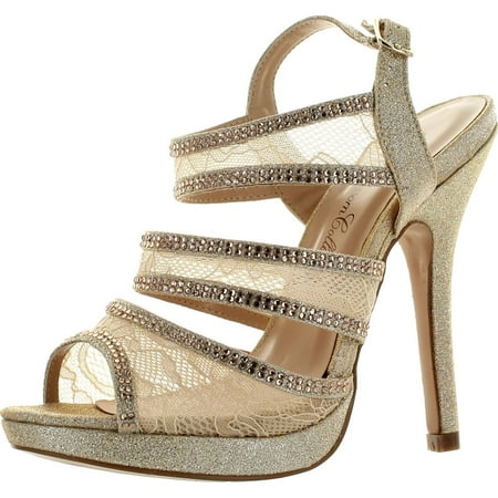 

De Blossom Womens Yael-88 Dressy Party Heels Sandals Nude 10