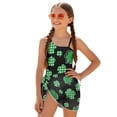 thumbnail image 2 of Xoenoiee Green Shamrock Polka Dot Print Girl's One Piece Swimsuits St. Patrick's Day Cutout One Shoulder Bathing Suit with Mesh Cover Up 1 Piece Swimsuit Girls' Swimwear, Size 17-18 Years, 2 of 7