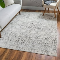 Unique Loom Charm Collection Area Rug - Horeshoe (4' 1" x 6' 1" Rectangle Light Gray/Brown)